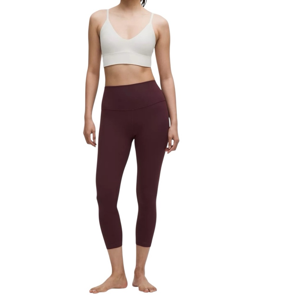 Lululemon Burgundy Align High rise crop Leggings size 2